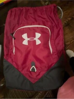 Under Armour Red and Gray Cinch Backpack